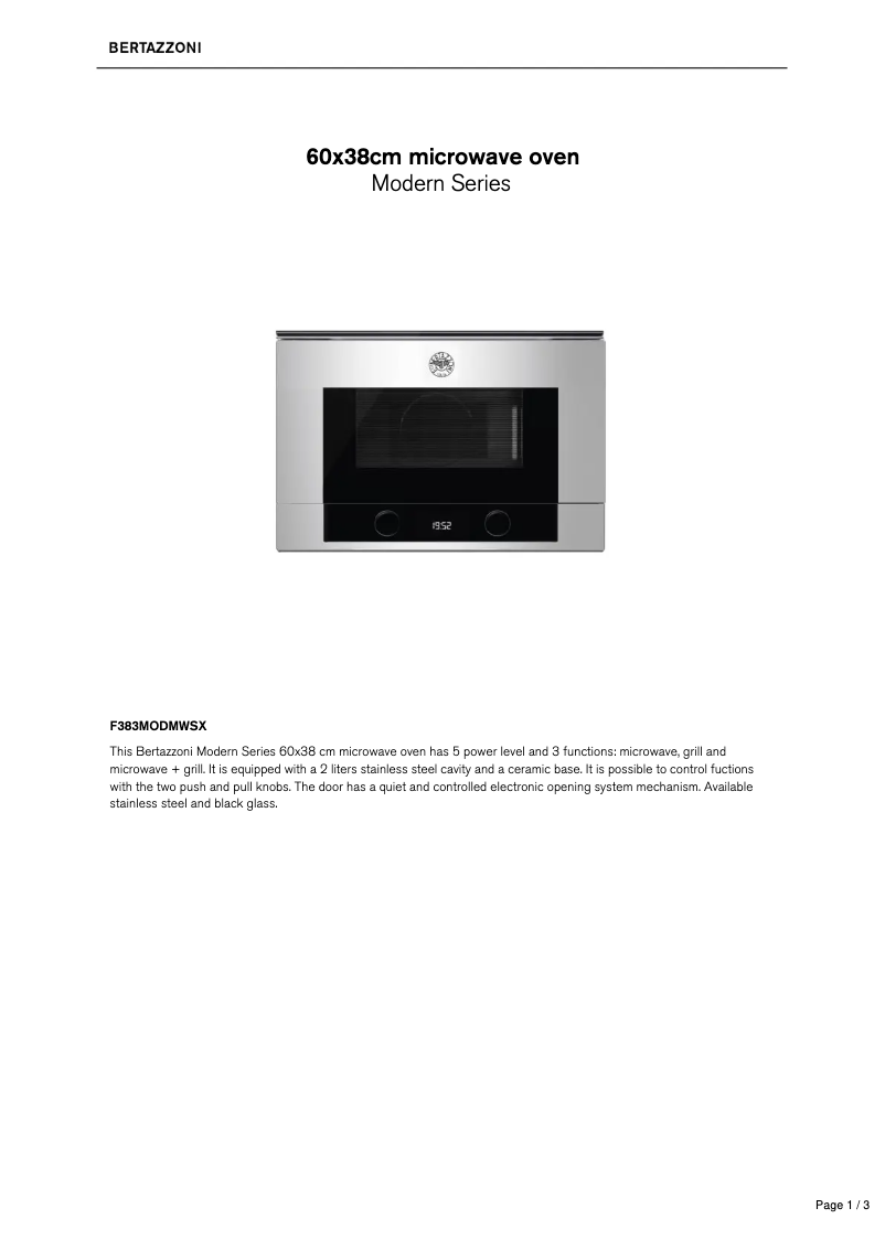 Image de la première page du manuel de l'appareil F383MODMWSX