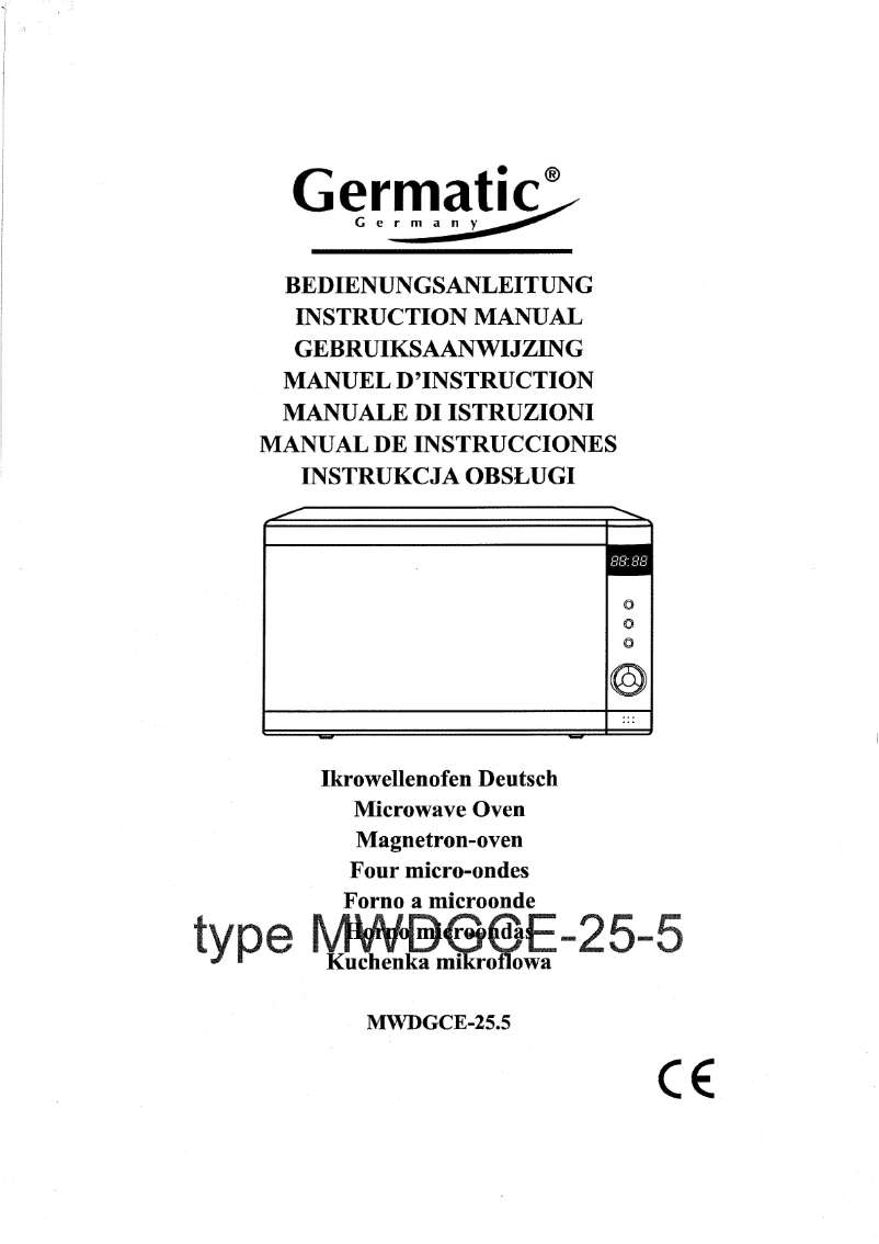 Page n°1 - Manuel utilisateur Germatic MWDGCE-25.5