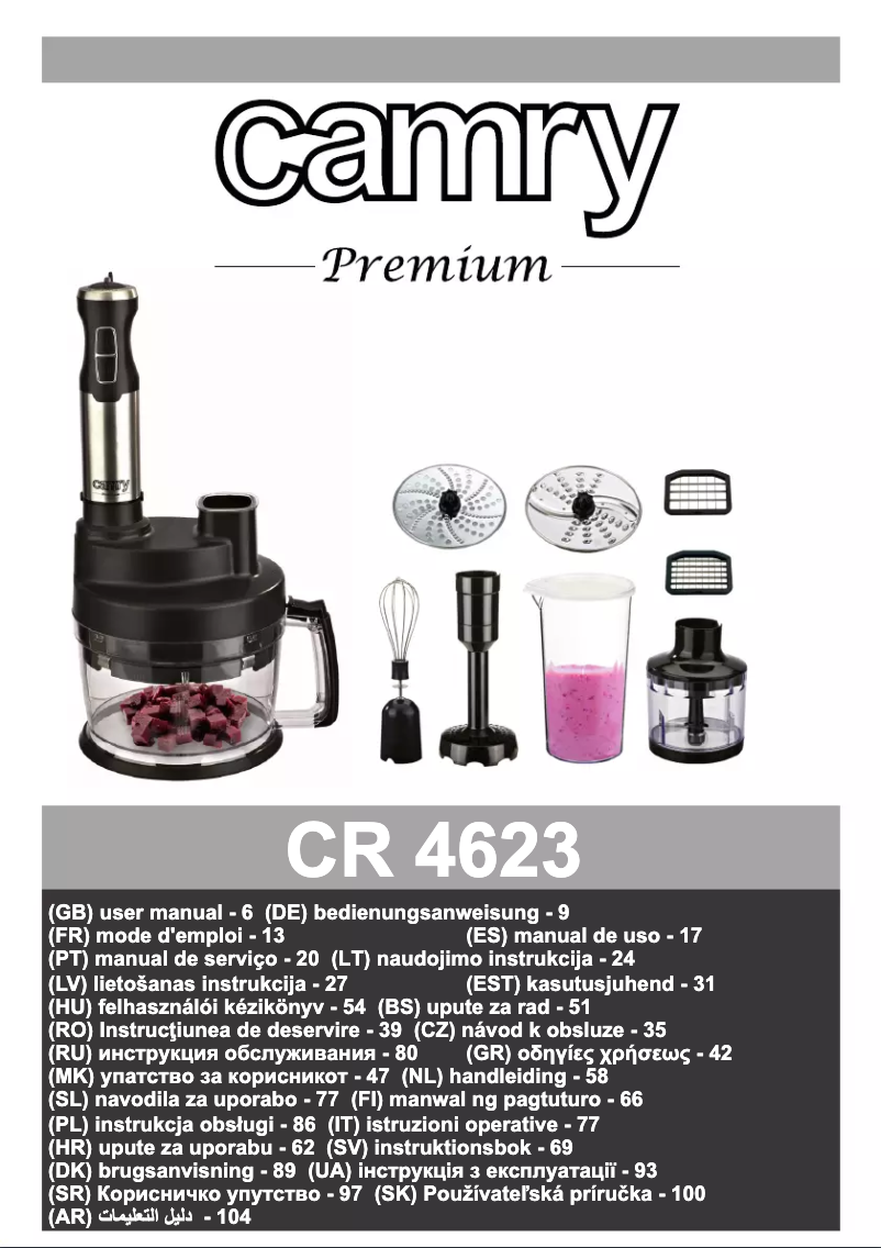 Page n°1 - Manuel utilisateur Camry CR 4623