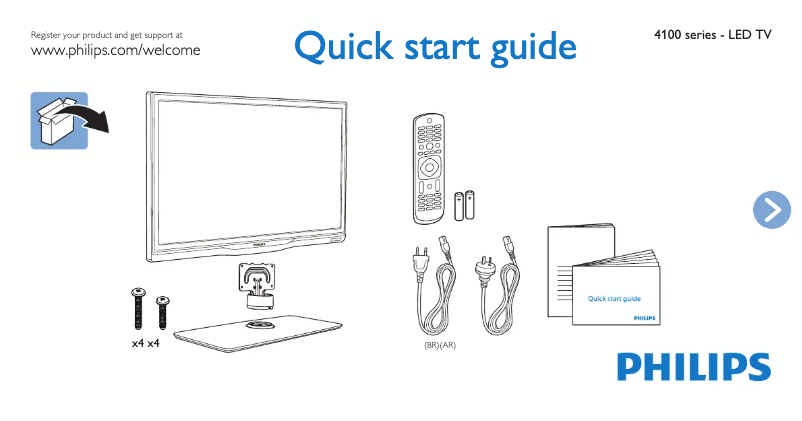 Page 1 de la notice Guide de démarrage rapide Philips 28PHG4109