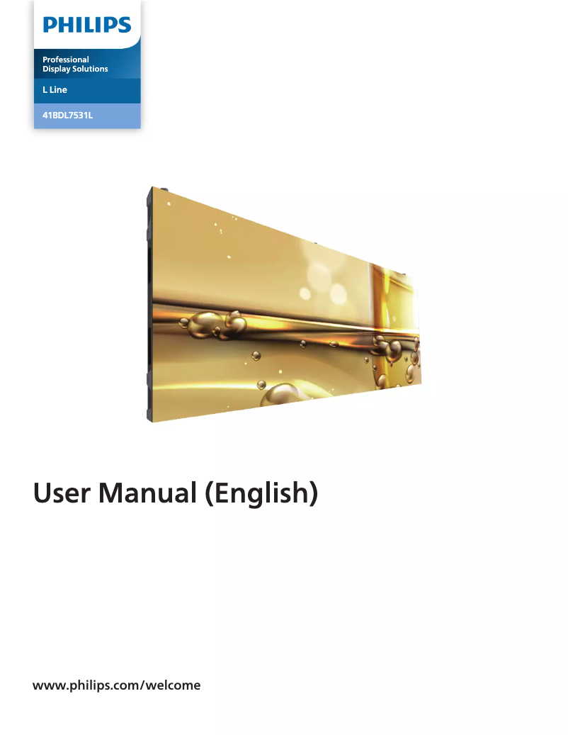 Page n°1 - Manuel utilisateur Philips 41BDL7531L