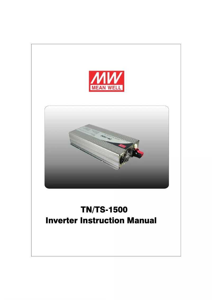 Page n°1 - Manuel utilisateur Mean Well TN-1500