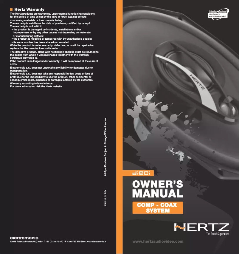 Página 1 del manual Manual de usuario Hertz DSK 165.3