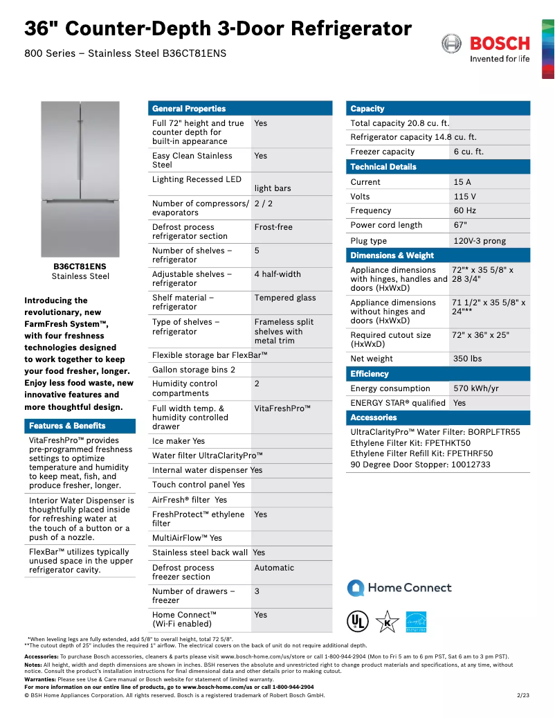 Image de la première page du manuel de l'appareil B36CT81ENS