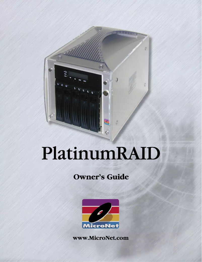 Page 1 de la notice Manuel utilisateur Micronet Platinum RAID