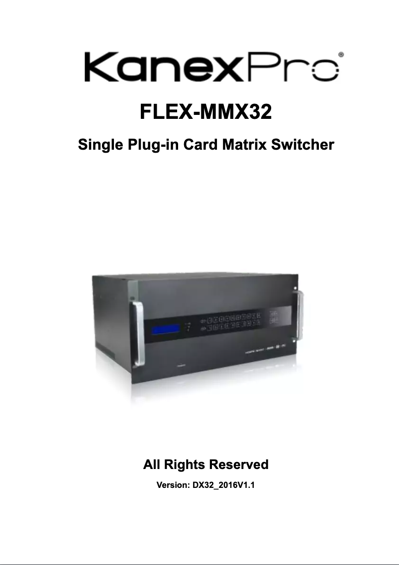 Page n°1 - Manuel utilisateur KanexPro FLEX-MMX32