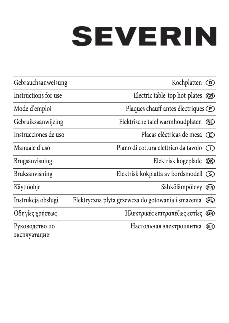 Page n°1 - Manuel utilisateur Severin KP 1011