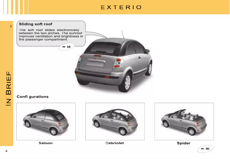 Imagen de la primera página del manual del dispositivo C3 Pluriel (2007)