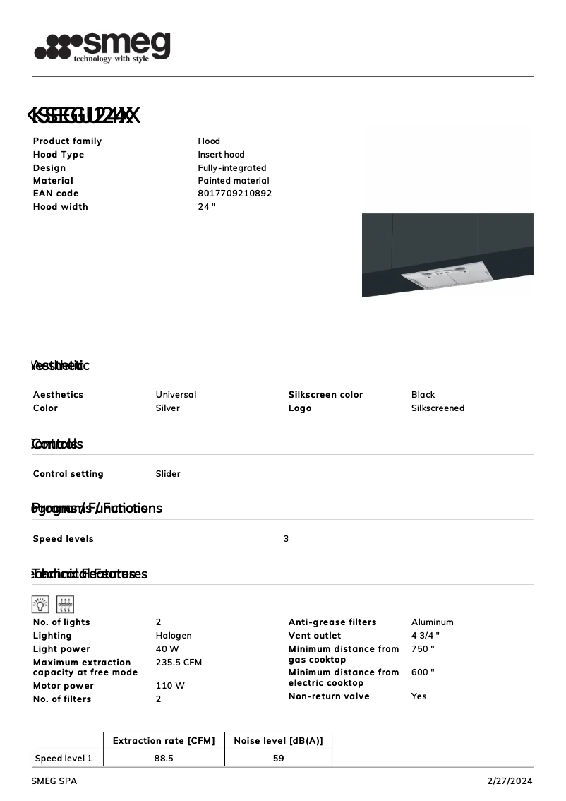 Image de la première page du manuel de l'appareil KSEGU24X