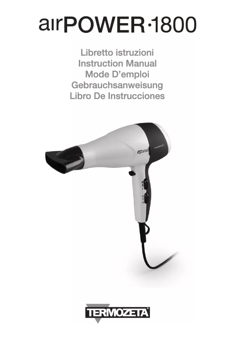 Image de la première page du manuel de l'appareil Air power 1800