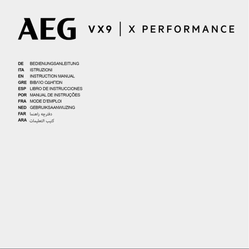 Page 1 de la notice Manuel utilisateur AEG VX9-1-SB-E