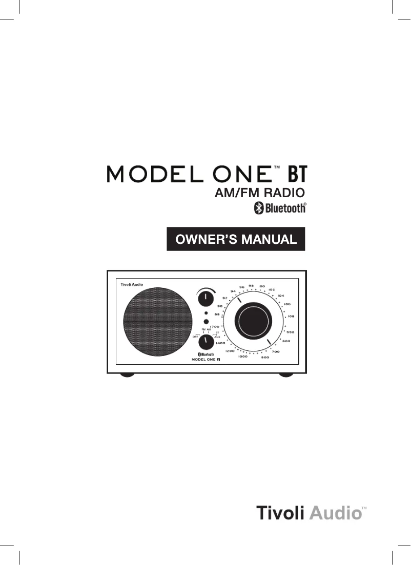 Image de la première page du manuel de l'appareil Model One BT