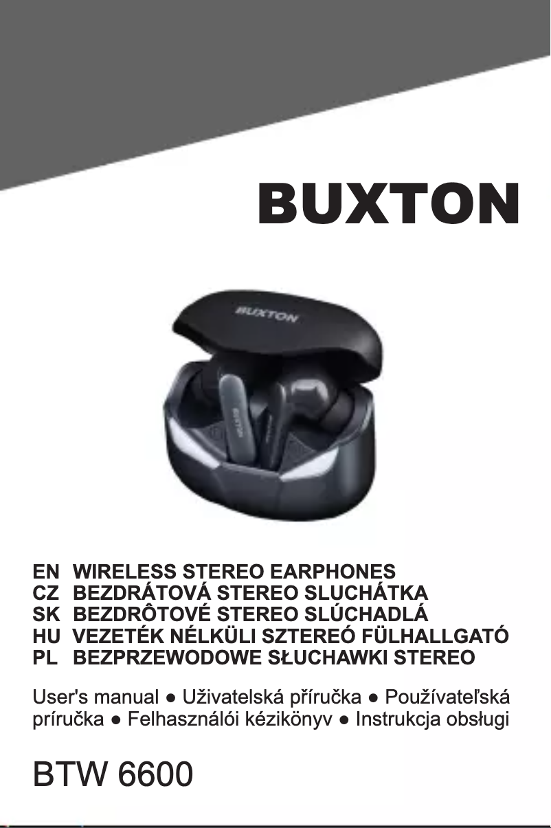 Page 1 of the manual User Manual Buxton BTW 6600