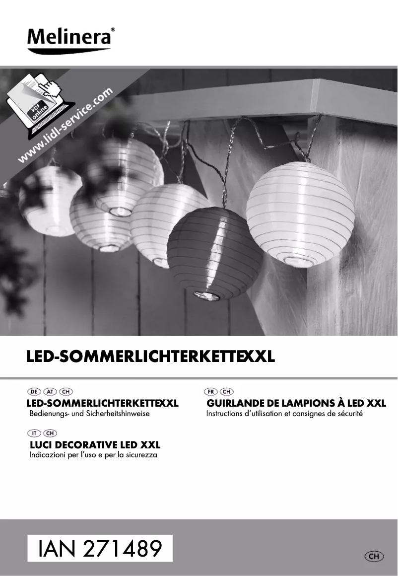 Page 1 de la notice Manuel utilisateur Melinera IAN 271489