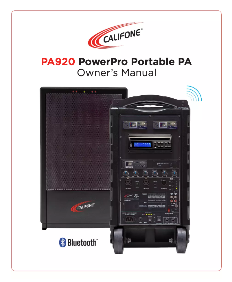 Image de la première page du manuel de l'appareil PA920