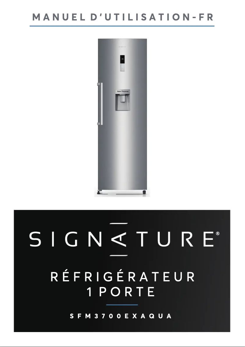 Page 1 de la notice Manuel utilisateur Signature SFM3700EXAQUA