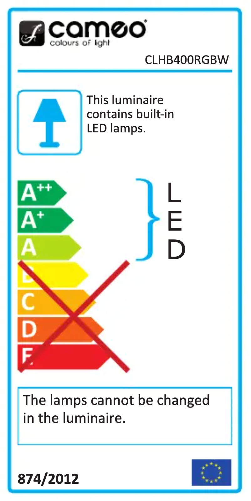 Page 1 de la notice Fiche technique Cameo Hydrabeam 400