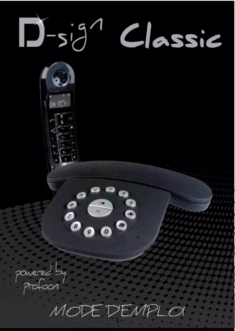 Page 1 de la notice Manuel utilisateur Profoon D-Sign Classic