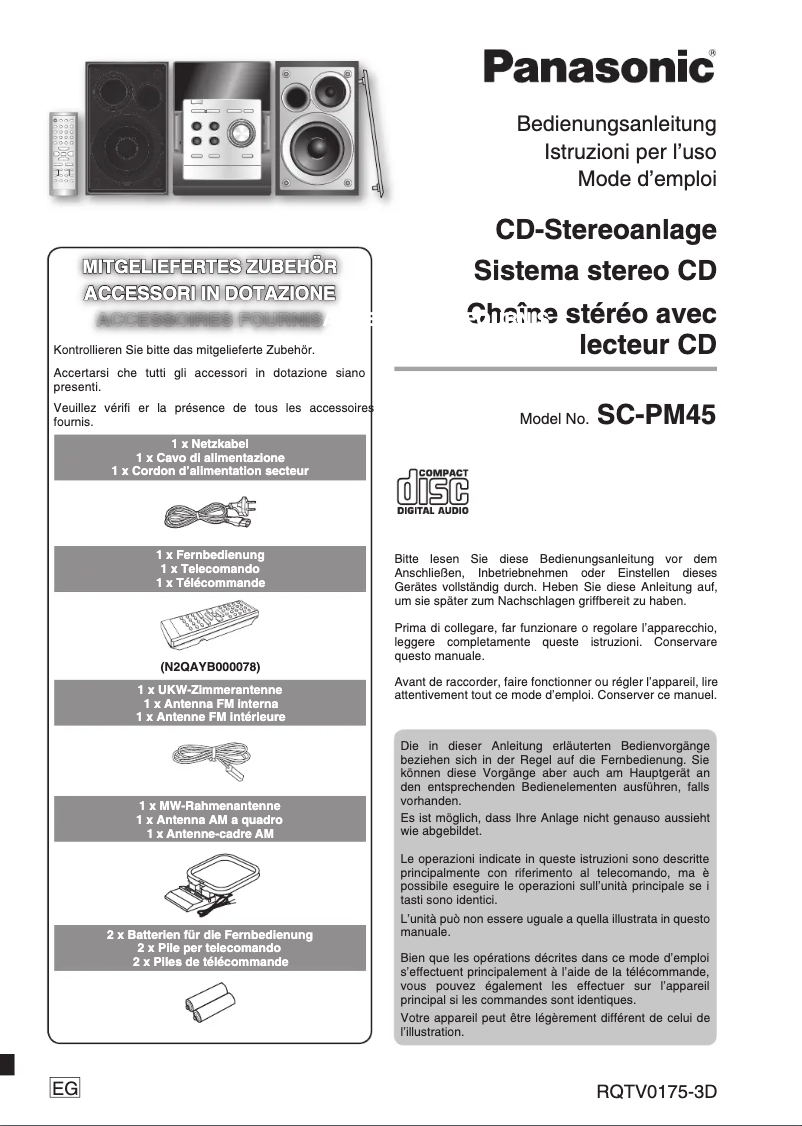 Image de la première page du manuel de l'appareil SC-PM45