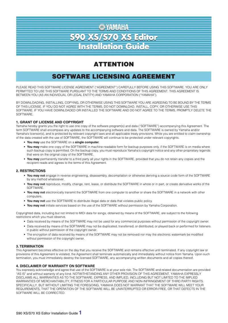 Image de la première page du manuel de l'appareil S90 XS