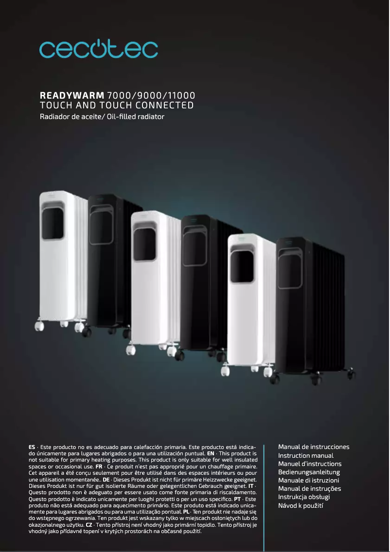 Image de la première page du manuel de l'appareil ReadyWarm 9000 Touch Connected