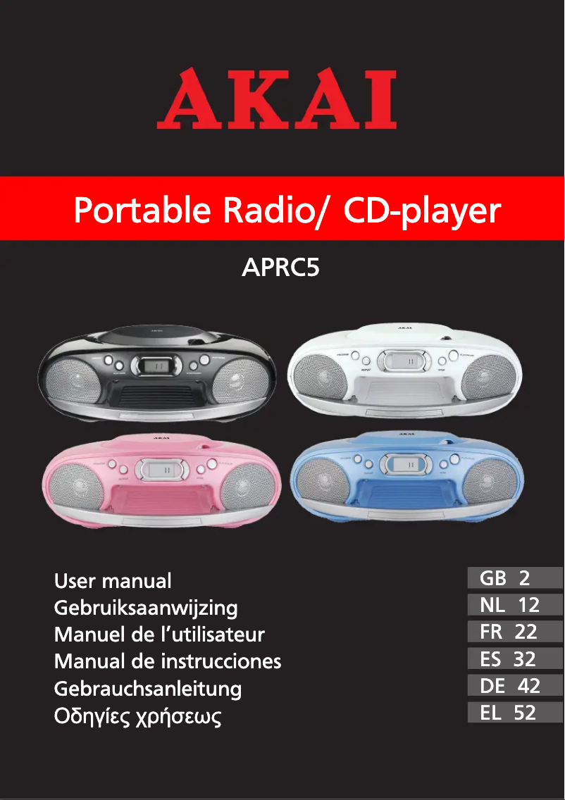 Page 1 de la notice Manuel utilisateur AKAI APRC5BLW