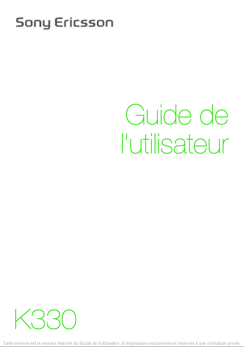 Page n°1 - Manuel utilisateur Sony Ericsson K330