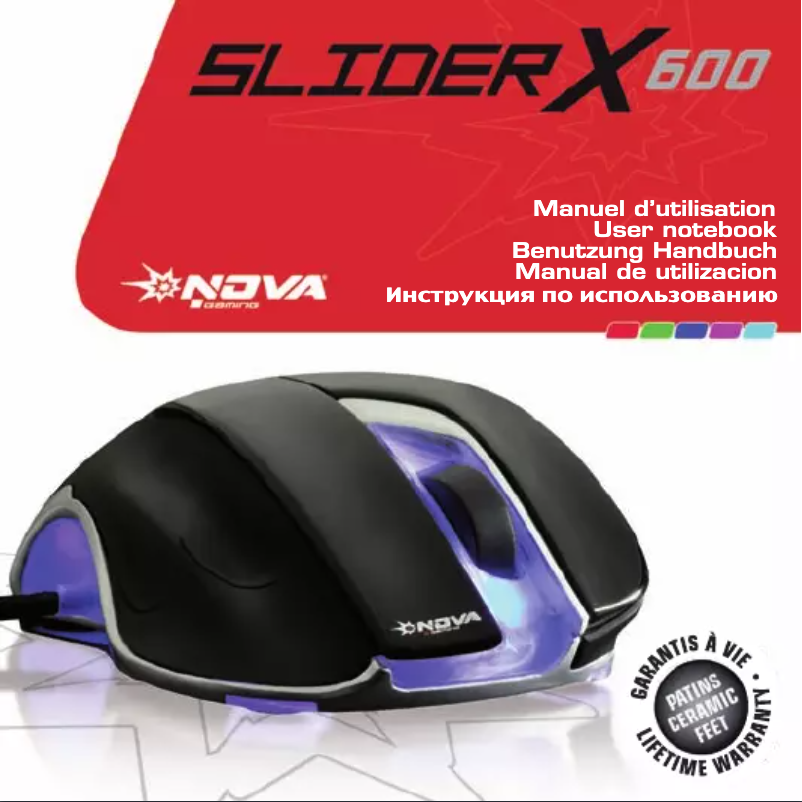 Page n°1 - Manuel utilisateur Nova Slider X600