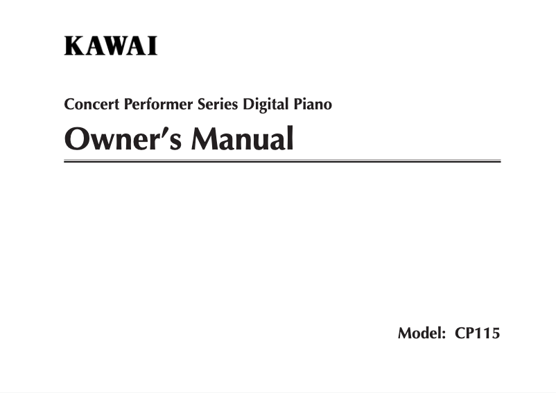 Page 1 de la notice Manuel utilisateur Kawai CP115
