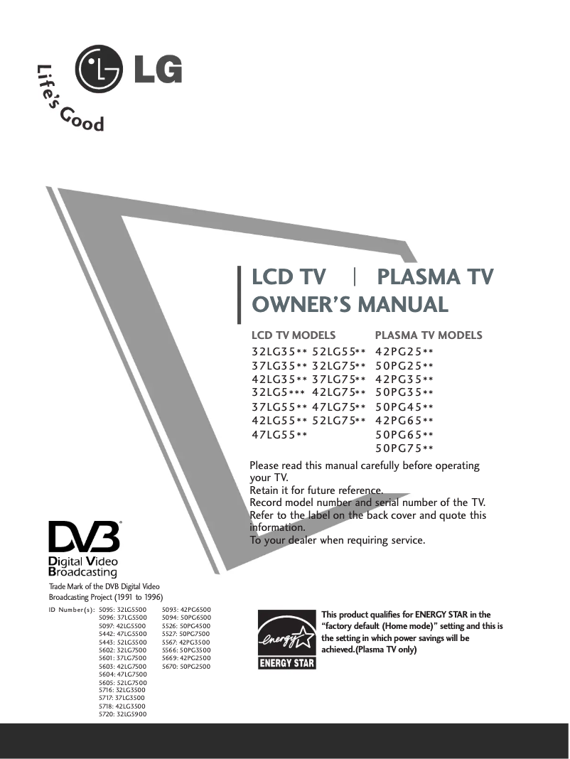 Page 1 de la notice Manuel utilisateur LG 47LG5500