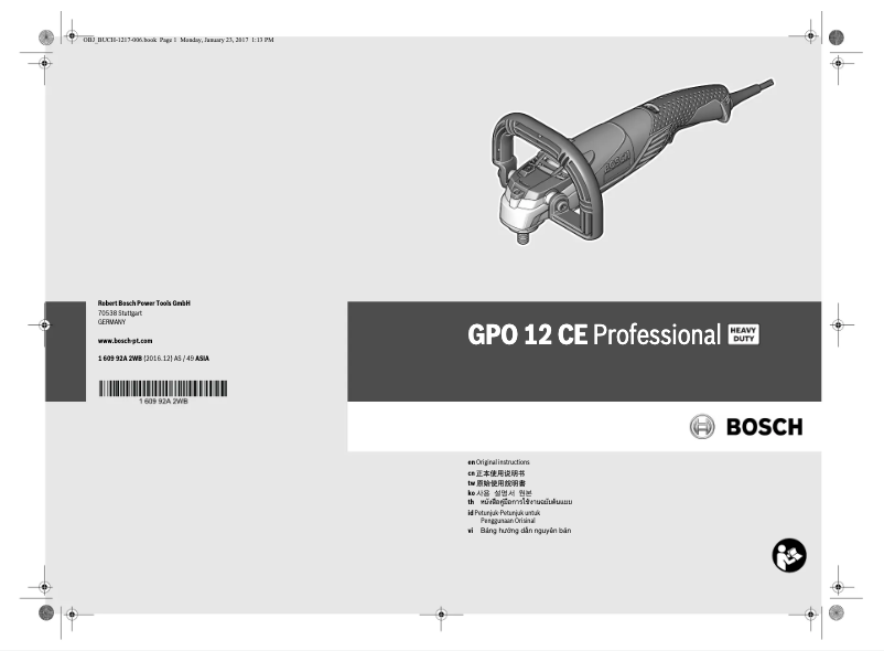 Page 1 de la notice Manuel utilisateur Bosch GPO 12 CE 127V Professional
