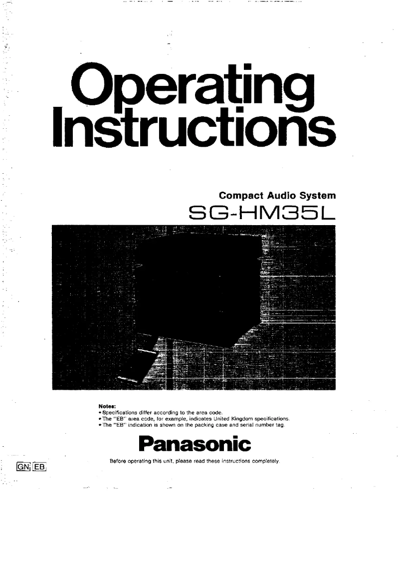 Page n°1 - Manuel utilisateur Panasonic SG-HM35L