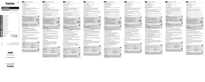 Page 1 de la notice Manuel utilisateur Hama 00200302