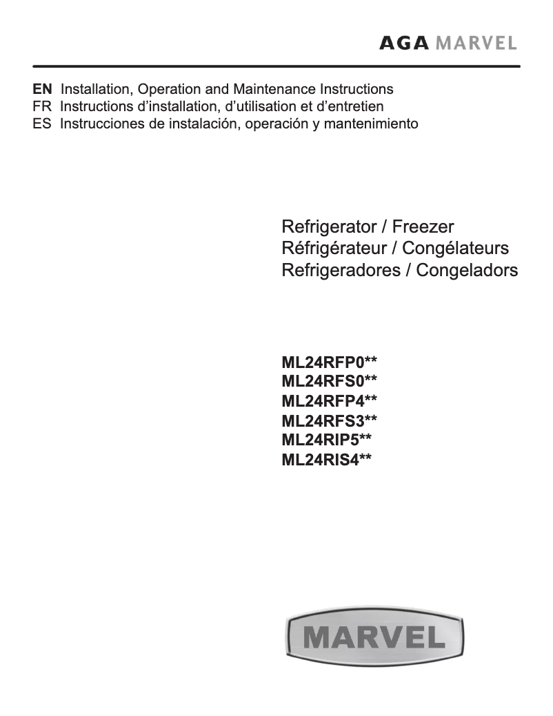 Página 1 del manual Instrucciones / montaje Marvel ML24RIP5LP