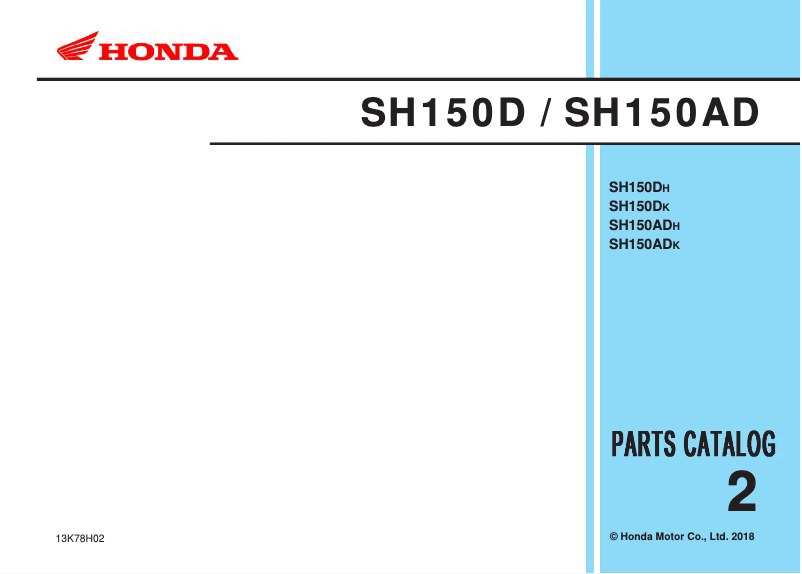 Page 1 de la notice Manuel utilisateur Honda SH150i (2018)