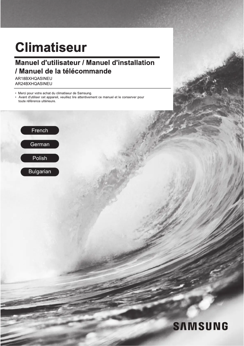 Image de la première page du manuel de l'appareil AR18BXHQASIXEU