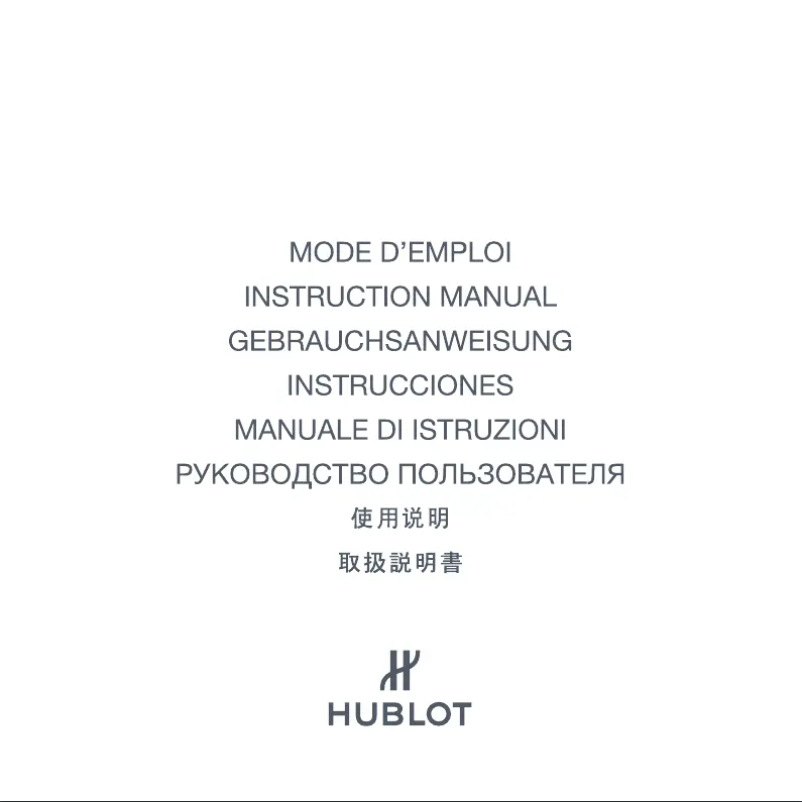 Page 1 de la notice Manuel utilisateur Hublot Spirit Of Big Bang Moonphase Titanium White Diamonds 647.NE.2070.