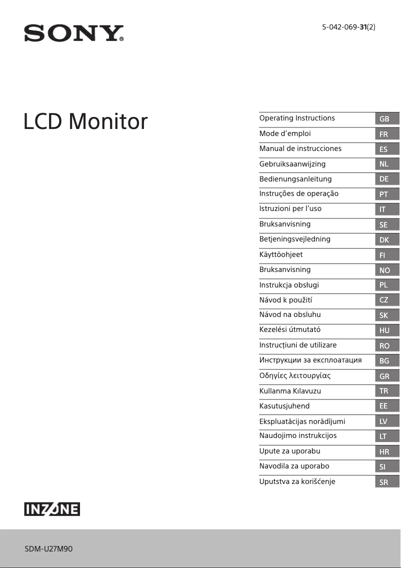 Página 1 del manual Manual de usuario Sony INZONE M9