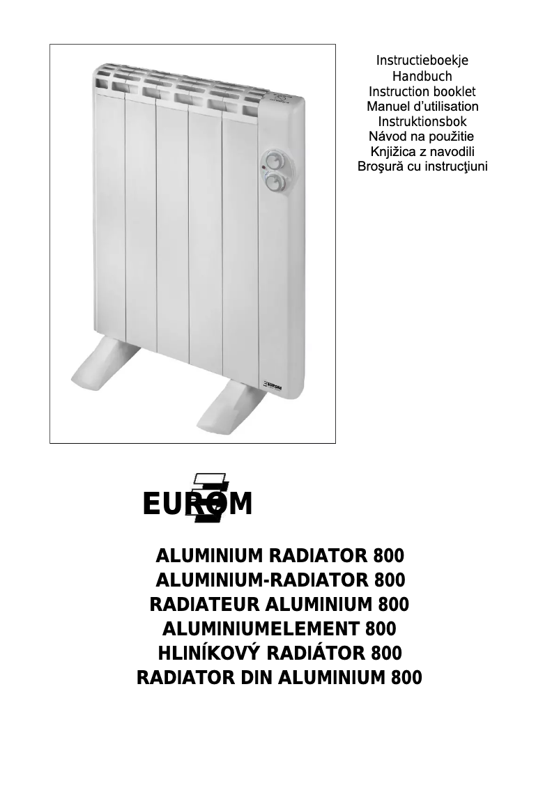 Página 1 del manual Manual de usuario Eurom 800