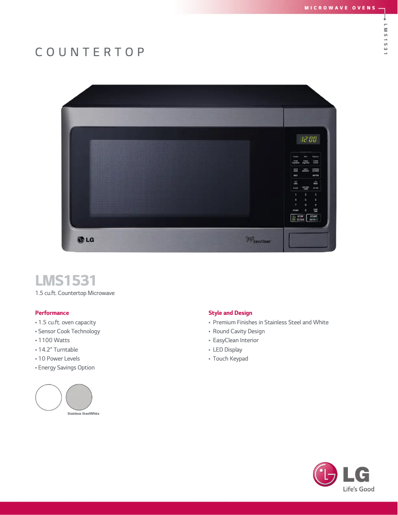 Página 1 del manual Ficha técnica LG LMS1531ST