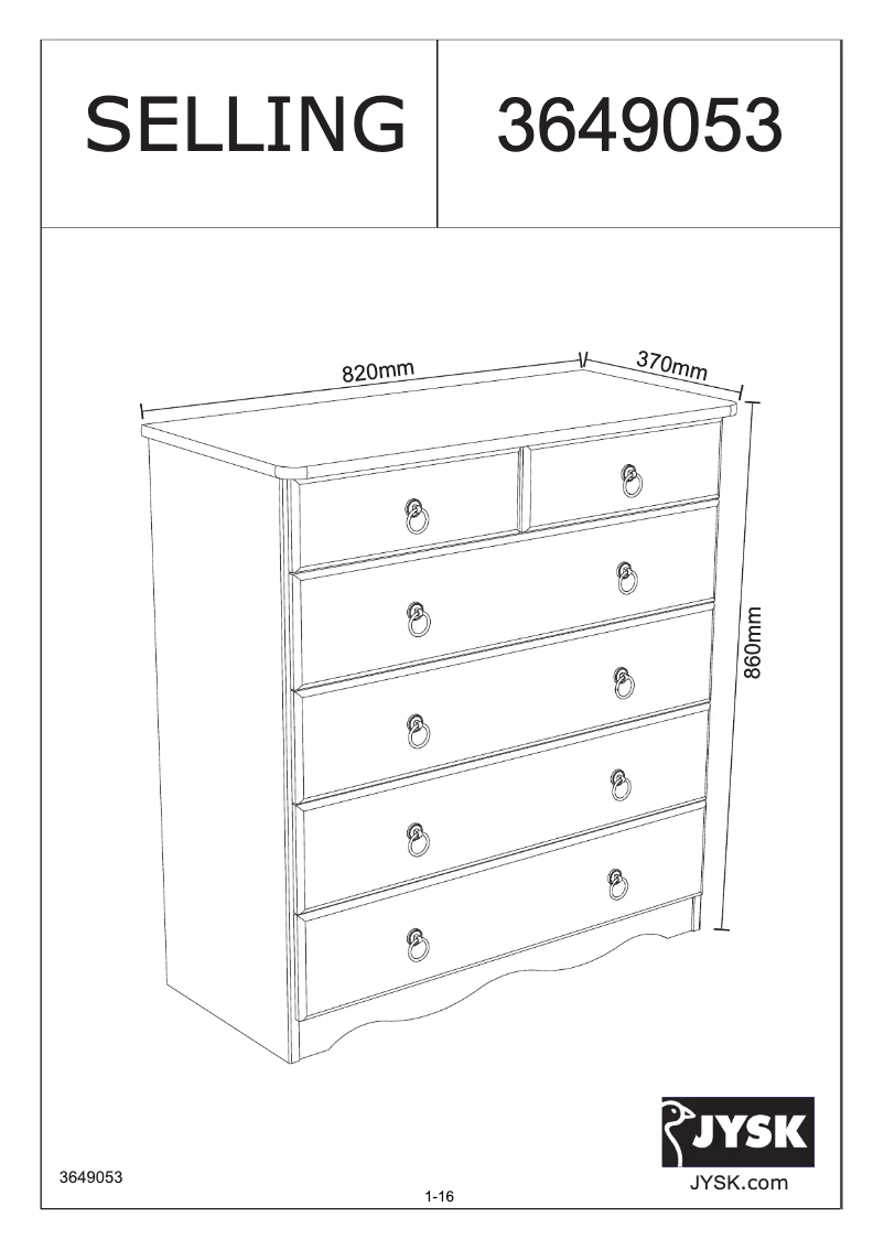 Image de la première page du manuel de l'appareil Selling (82x86x37)