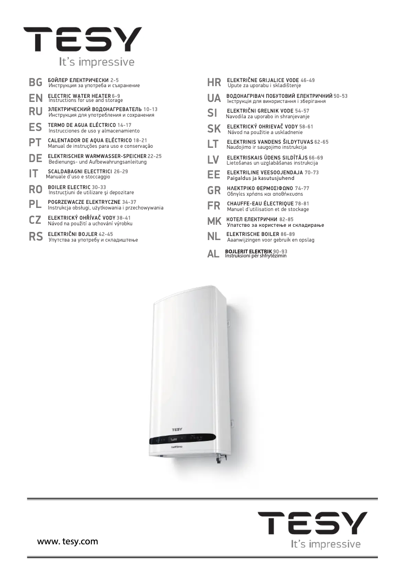 Page 1 de la notice Manuel utilisateur Tesy BelliSlimo Dry 80