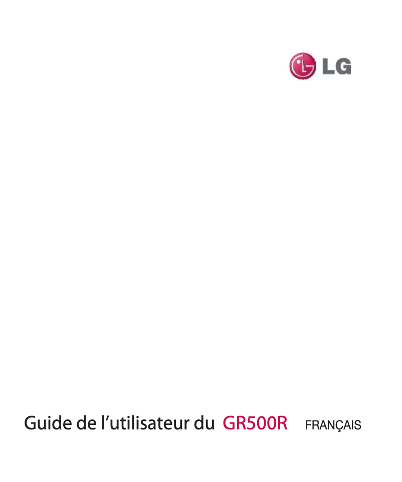 Page 1 de la notice Manuel utilisateur LG GR500R