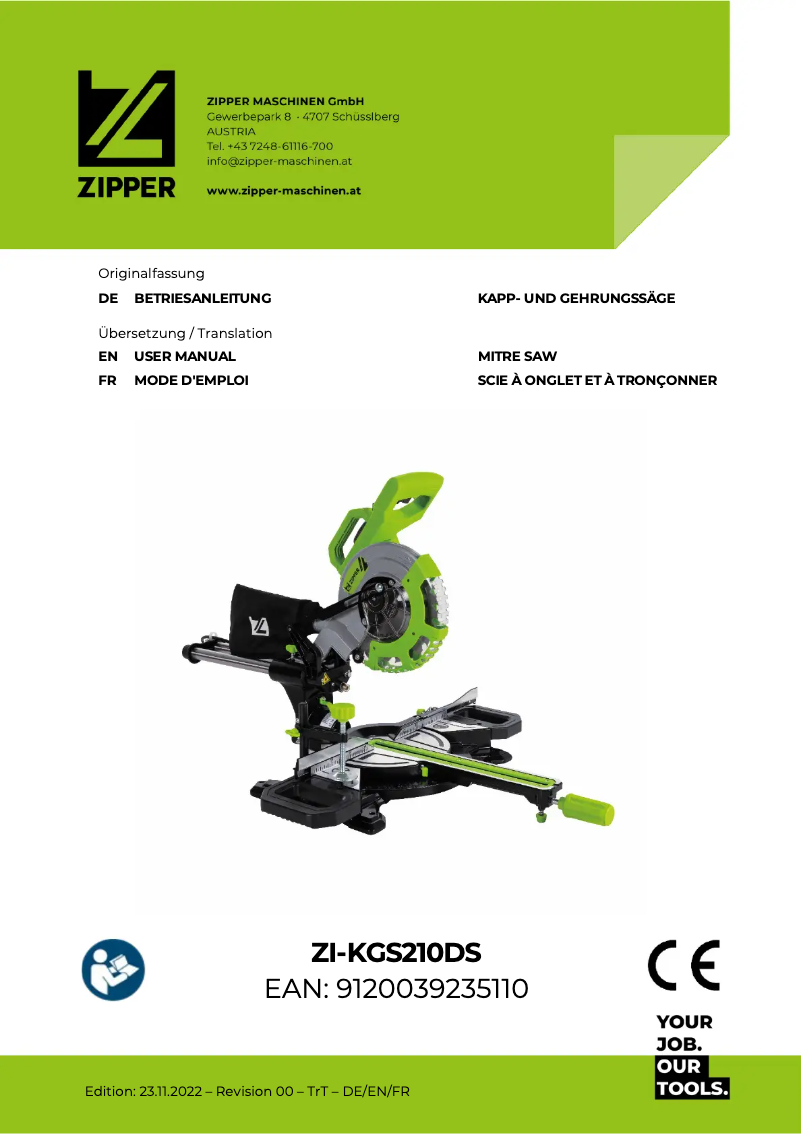 Image de la première page du manuel de l'appareil ZI-KGS210DS