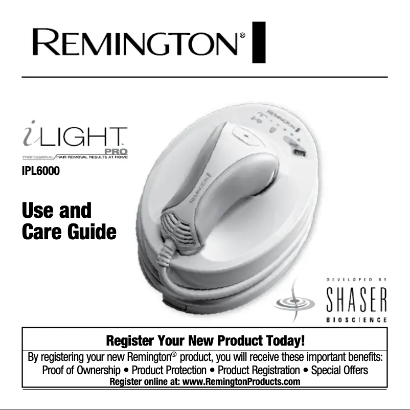 Page n°1 - Manuel utilisateur Remington i-LIGHT Pro