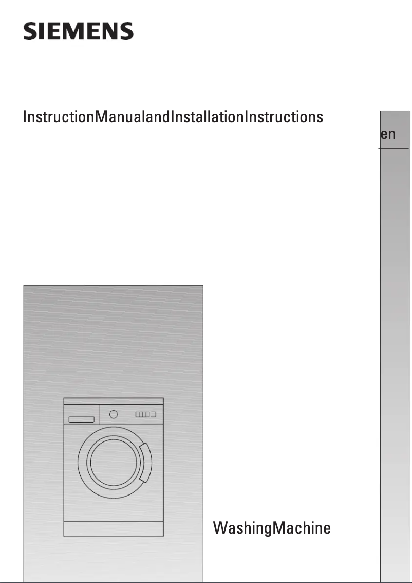 Page 1 de la notice Manuel utilisateur Siemens WXL1252