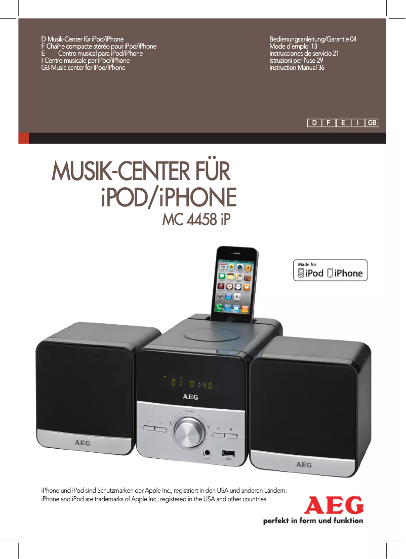 Page n°1 - Manuel utilisateur AEG MC 4458 IP
