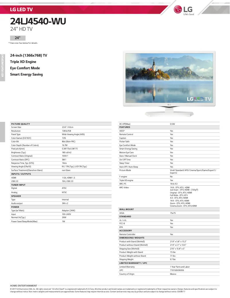 Image de la première page du manuel de l'appareil 24LJ4540-WU