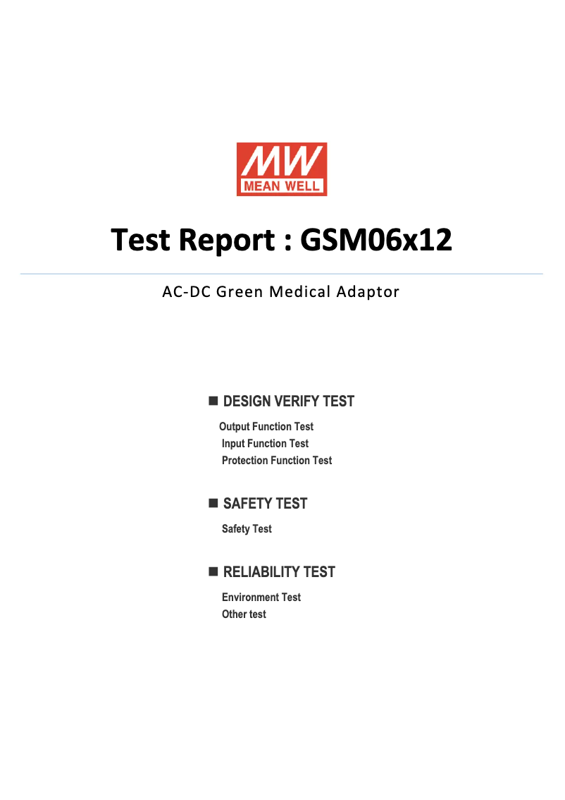 Page n°1 - Fiche technique Mean Well GSM06E12-P1J