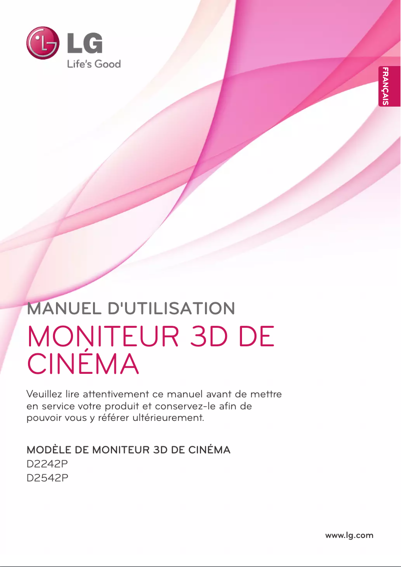 Page 1 de la notice Manuel utilisateur LG D2542P-PN
